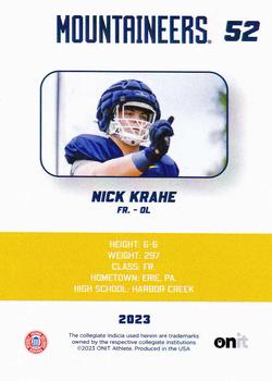 2023 ONIT Athlete West Virginia Mountaineers #NNO Nick Krahe Back