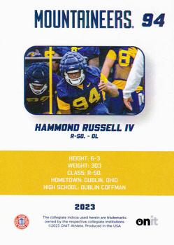 2023 ONIT Athlete West Virginia Mountaineers #NNO Hammond Russell IV Back