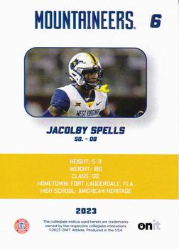 2023 ONIT Athlete West Virginia Mountaineers #NNO Jacolby Spells Back