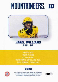 2023 ONIT Athlete West Virginia Mountaineers #NNO Jarel Williams Back
