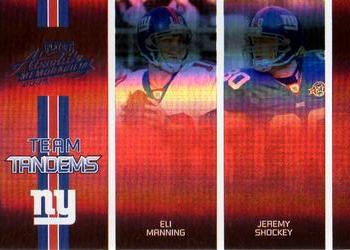 2005 Playoff Absolute Memorabilia - Team Tandems Spectrum #TT-17 Eli Manning / Jeremy Shockey Front