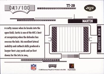 2005 Playoff Absolute Memorabilia - Tools of the Trade Black #TT-20 Curtis Martin Back