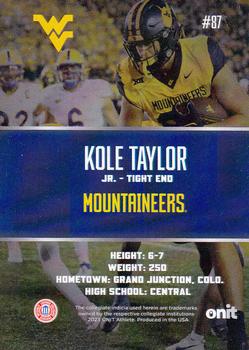 2023 ONIT Athlete West Virginia Mountaineers - Blackout #NNO Kole Taylor Back
