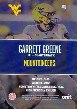 2023 ONIT Athlete West Virginia Mountaineers - Blackout Gold #NNO Garrett Greene Back