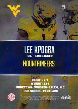 2023 ONIT Athlete West Virginia Mountaineers - Blackout Gold #NNO Lee Kpogba Back