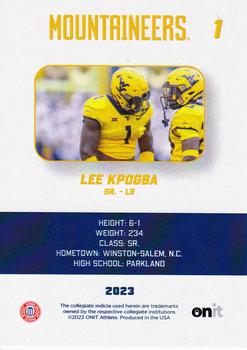 2023 ONIT Athlete West Virginia Mountaineers - Blue #NNO Lee Kpogba Back