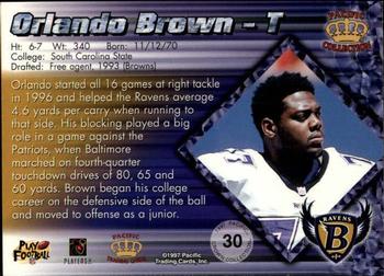 1997 Pacific Crown Collection #30 Orlando Brown Back