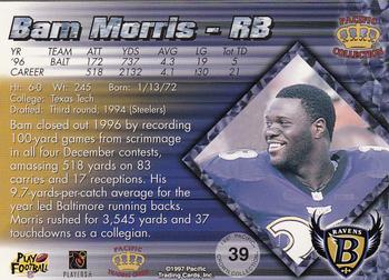 1997 Pacific Crown Collection #39 Bam Morris Back