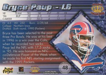 1997 Pacific Crown Collection #48 Bryce Paup Back