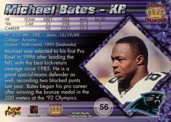 1997 Pacific Crown Collection #56 Michael Bates Back