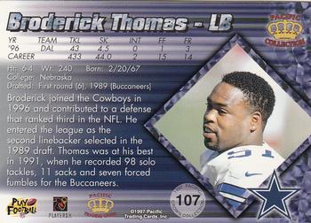 1997 Pacific Crown Collection #107 Broderick Thomas Back