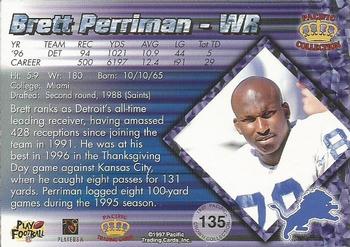 1997 Pacific Crown Collection #135 Brett Perriman Back