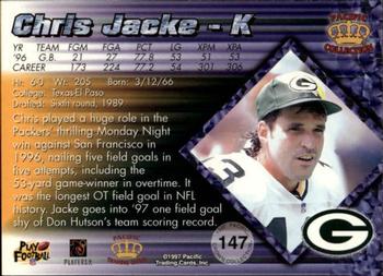 1997 Pacific Crown Collection #147 Chris Jacke Back