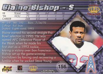 1997 Pacific Crown Collection #156 Blaine Bishop Back