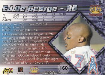 1997 Pacific Crown Collection #160 Eddie George Back