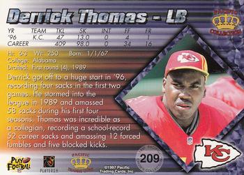 1997 Pacific Crown Collection #209 Derrick Thomas Back