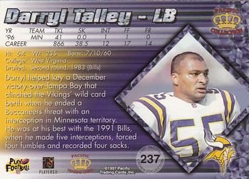 1997 Pacific Crown Collection #237 Darryl Talley Back