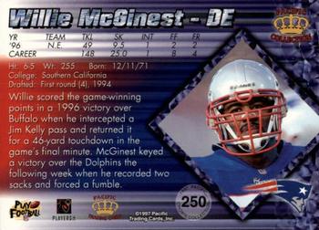 1997 Pacific Crown Collection #250 Willie McGinest Back