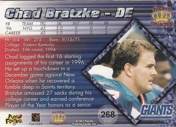 1997 Pacific Crown Collection #268 Chad Bratzke Back