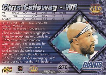 1997 Pacific Crown Collection #270 Chris Calloway Back