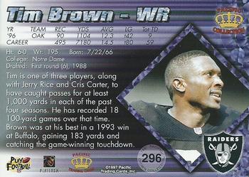 1997 Pacific Crown Collection #296 Tim Brown Back