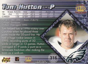 1997 Pacific Crown Collection #316 Tom Hutton Back