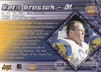 1997 Pacific Crown Collection #338 Bern Brostek Back