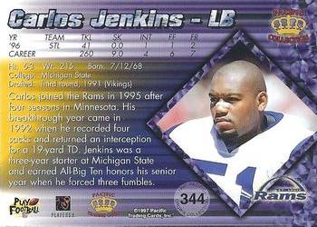 1997 Pacific Crown Collection #344 Carlos Jenkins Back