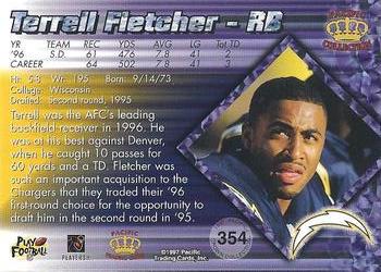 1997 Pacific Crown Collection #354 Terrell Fletcher Back