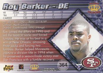 1997 Pacific Crown Collection #364 Roy Barker Back
