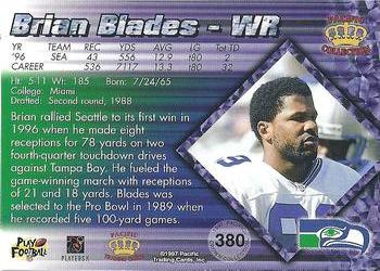 1997 Pacific Crown Collection #380 Brian Blades Back