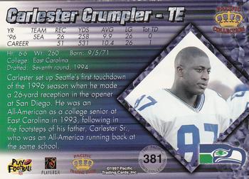 1997 Pacific Crown Collection #381 Carlester Crumpler Back