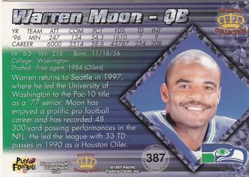 1997 Pacific Crown Collection #387 Warren Moon Back