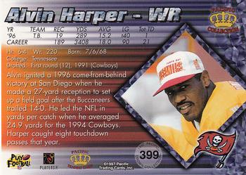 1997 Pacific Crown Collection #399 Alvin Harper Back