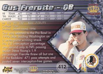 1997 Pacific Crown Collection #412 Gus Frerotte Back