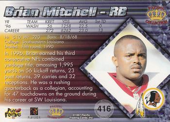 1997 Pacific Crown Collection #416 Brian Mitchell Back