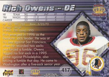 1997 Pacific Crown Collection #417 Rich Owens Back