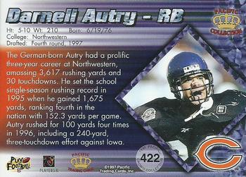 1997 Pacific Crown Collection #422 Darnell Autry Back