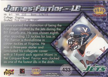 1997 Pacific Crown Collection #433 James Farrior Back