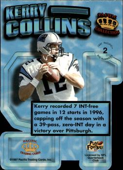 1997 Pacific Crown Collection - Big Number Die Cuts #2 Kerry Collins Back