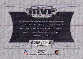 2005 Playoff Contenders - MVP Contenders Gold #MVP-3 Byron Leftwich Back