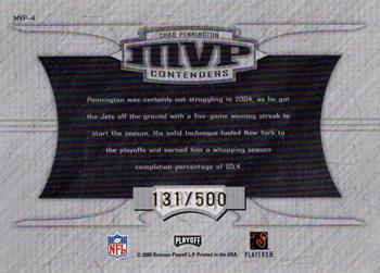 2005 Playoff Contenders - MVP Contenders Red #MVP-4 Chad Pennington Back