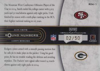 2005 Playoff Contenders - Round Numbers Autographs #RN-1 Alex Smith / Aaron Rodgers Back
