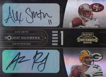 2005 Playoff Contenders - Round Numbers Autographs #RN-1 Alex Smith / Aaron Rodgers Front