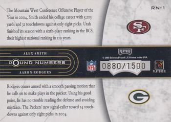 2005 Playoff Contenders - Round Numbers Green #RN-1 Alex Smith / Aaron Rodgers Back