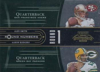 2005 Playoff Contenders - Round Numbers Green #RN-1 Alex Smith / Aaron Rodgers Front