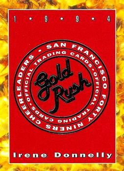 1994 Gold Rush San Francisco Forty Niners Cheerleaders #NNO Irene Donnelly Back