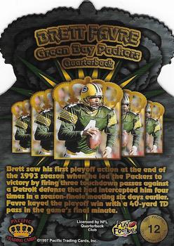 1997 Pacific Crown Collection - Gold Crown Die Cuts #12 Brett Favre Back