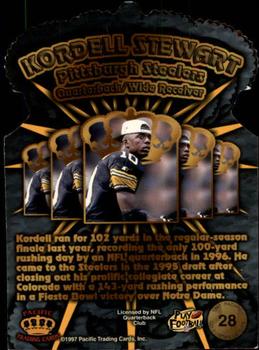 1997 Pacific Crown Collection - Gold Crown Die Cuts #28 Kordell Stewart Back