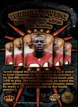 1997 Pacific Crown Collection - Gold Crown Die Cuts #30 Terrell Owens Back